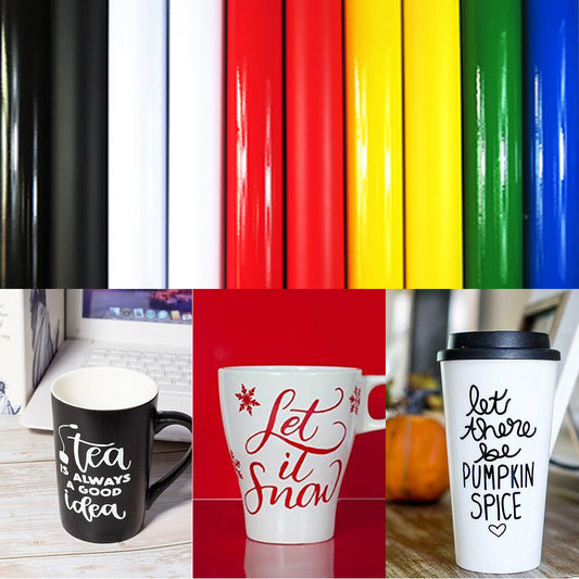 Smooth Solid Color Self-Adhesive Pvc Vinyl Cup Sticker